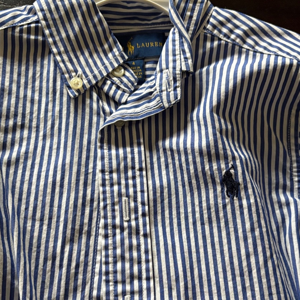 Lauren Ralph Lauren Navy and White Striped Shirt